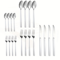 Stainless Steel Camping Cutlery Set 20 Piece – Portable Outdoor Tableware Kit with Knife Fork Spoon, Lightweight 304 Stainless Steel Utensils for Camping, Hiking, Travel & Outdoor Enthusiasts