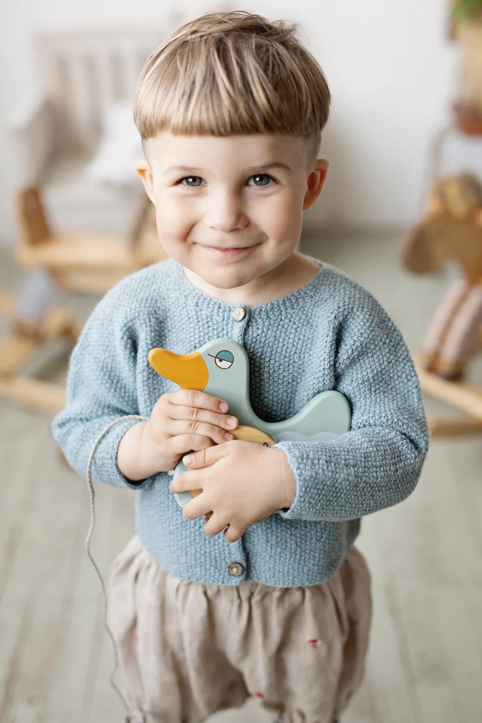 Duck Pull Toy - Mint Green