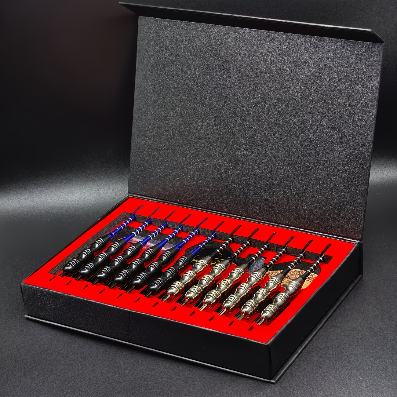 Steel Tip Darts Gift Set with Aluminum Alloy Shaft & Skull Dart Flights – Deluxe Gift Box for Indoor Club Entertainment Sports Competitions Casual Outdoor Games – Iron Tip Pop Darts Set