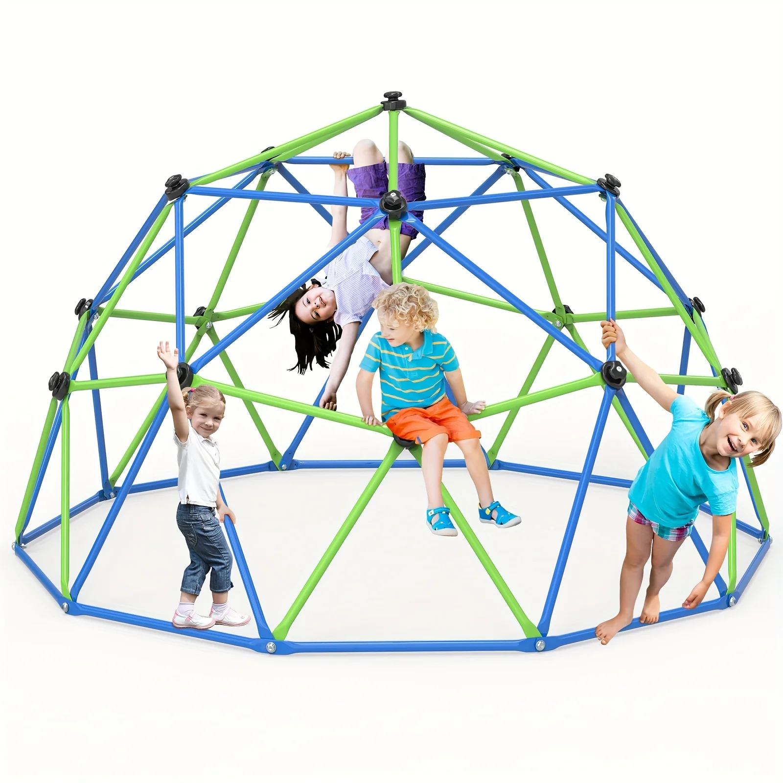 10FT Kids Climbing Dome with Hammock Swing Disc Swing Backyard Jungle Gym Steel Frame Outdoor Play Equipment 1000 LBS Capacity Gift for Boys Girls Ages 3-10