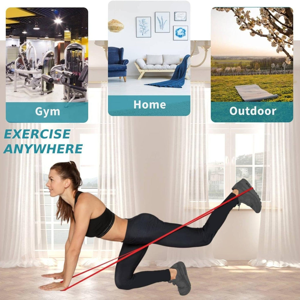 TPE Resistance Band Set with Storage Bag – Pull Up Assist, Stackable Medium Tension Bands for Muscle Training, Workout & Fitness Shaping for Gym, Home & Outdoor