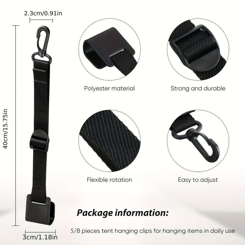 Canopy Hanging Clips for Tent & Vendor Booth – Heavy Duty Clip Set for Hanging Signs, Flags, Lanterns & Banners – Outdoor Camping & Exhibition Display Clips, Black, 5pcs or 8pcs