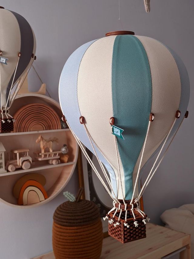 Hot Air Balloon - Mint Green and Grey