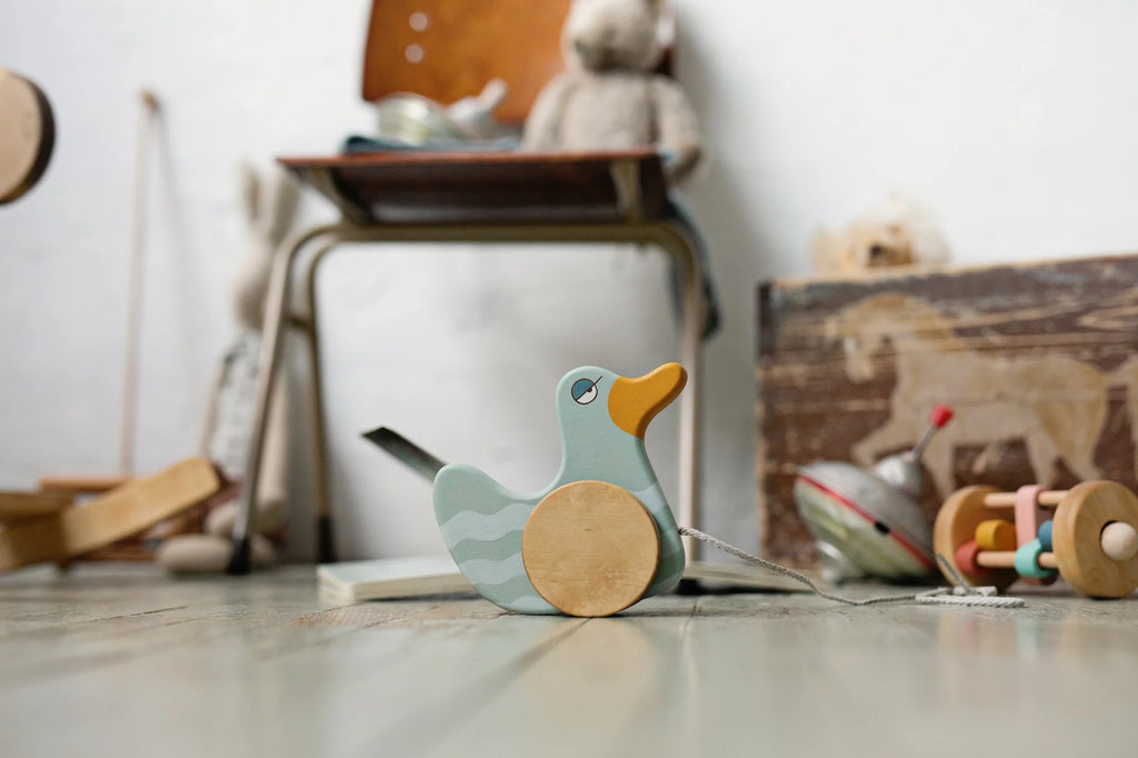Duck Pull Toy - Mint Green