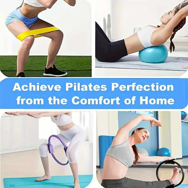 Yoga Pilates Ring Set 8-Piece – TPE Non-Slip Exercise Rings for Flexibility, Strength Training & Body Shaping, Home Workout Fitness Equipment for Women