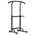 Power Tower Dip Station & Pull-Up Bar – Adjustable Height 65–83", 330 LB Capacity, H-Base Steel Frame for Pull-Ups, Chin-Ups, Dips & Knee Raises | Home Gym Strength Training Equipment
