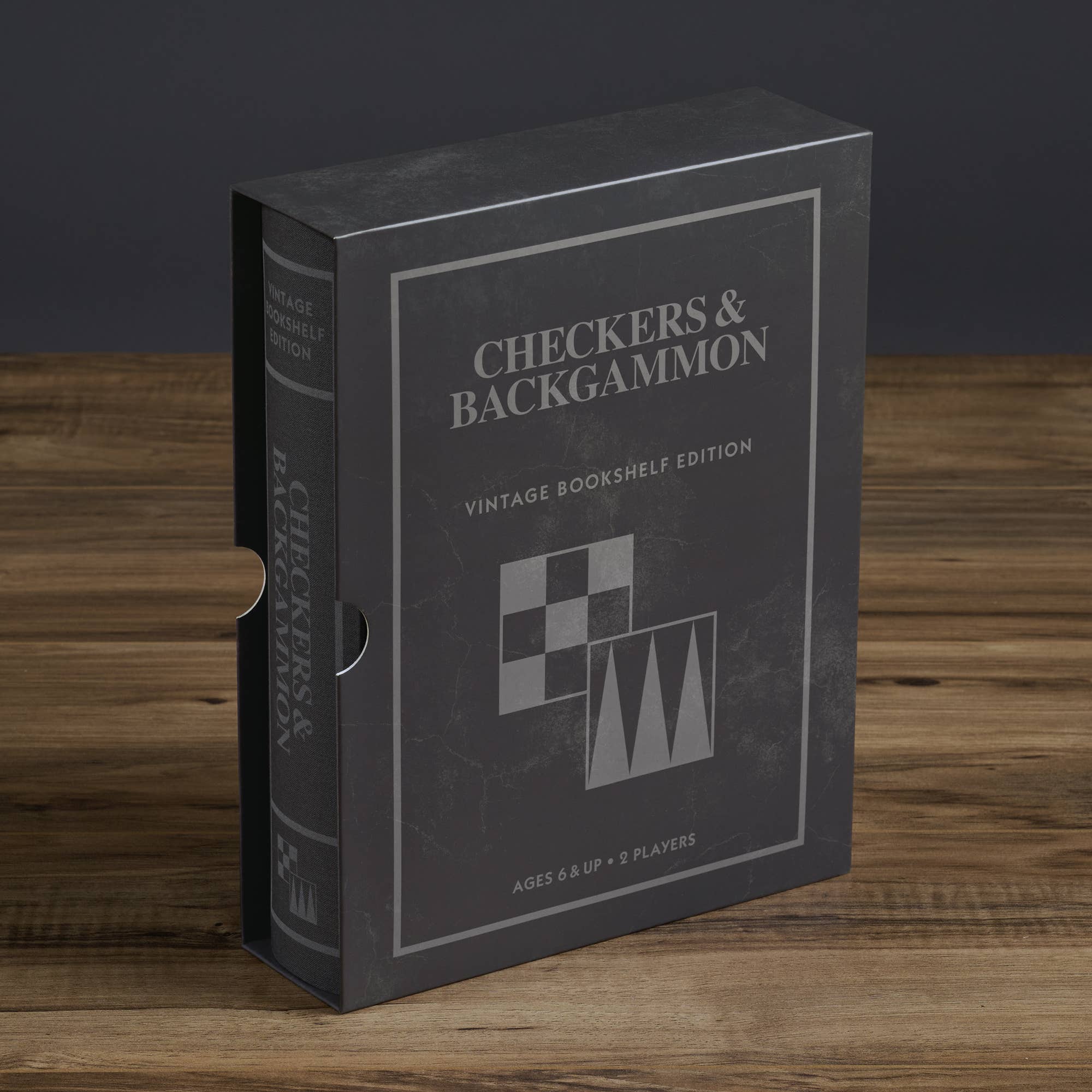 Board Game: Checkers & Backgammon Vintage Bookshelf Edition