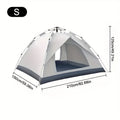 Instant Setup Camping Tent 2 Person 3-Second Auto Pop-Up Fiberglass Poles Oxford Cloth All-Season Zip Closure Hiking Travel Beach Tent Small Large Double Door