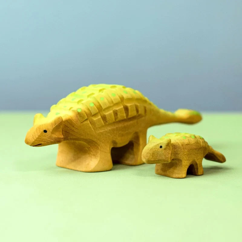 Bumbu Handmade Wooden Ankylosaurus Dinosaur Set