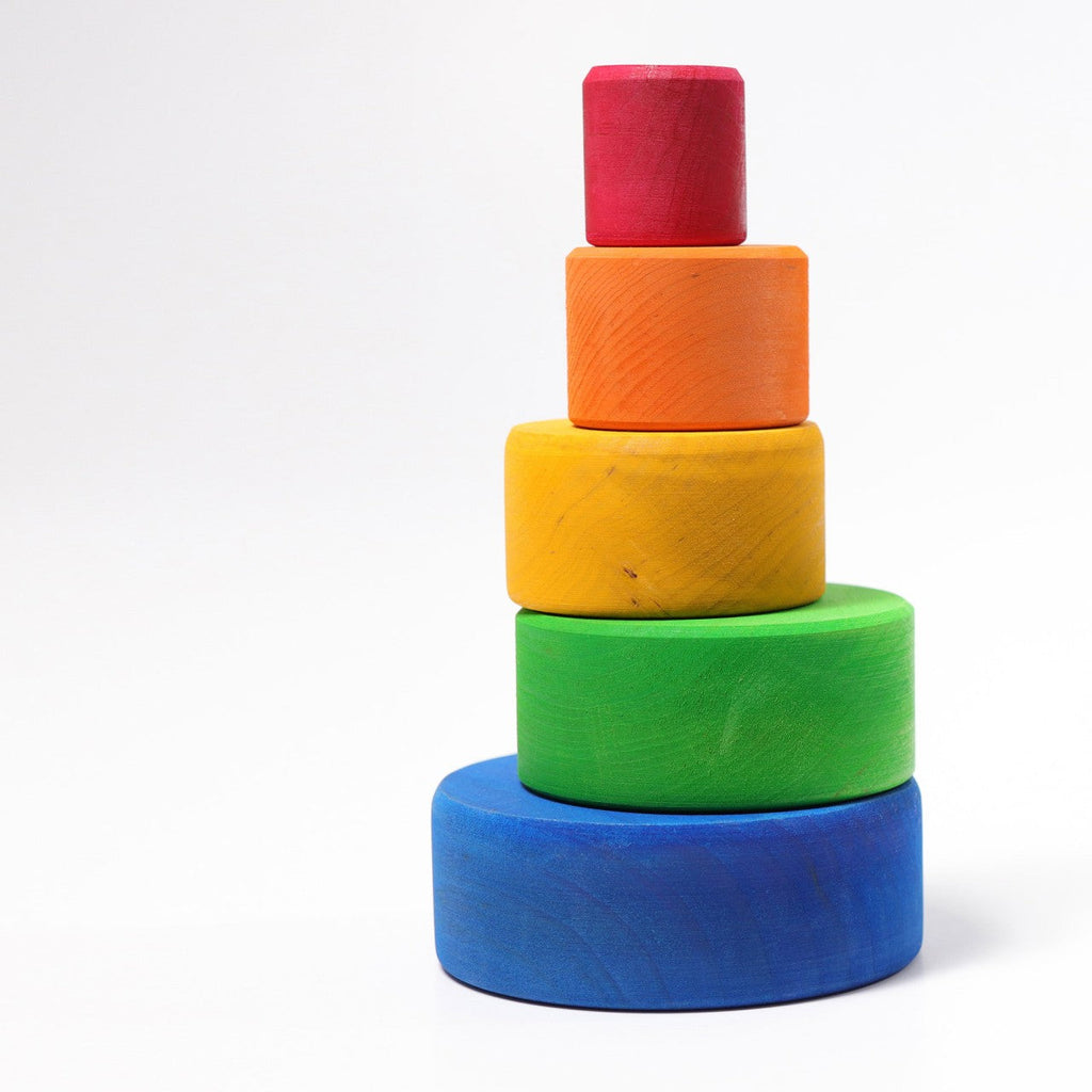 Grimm's Rainbow Stacking Bowls Blue to Red