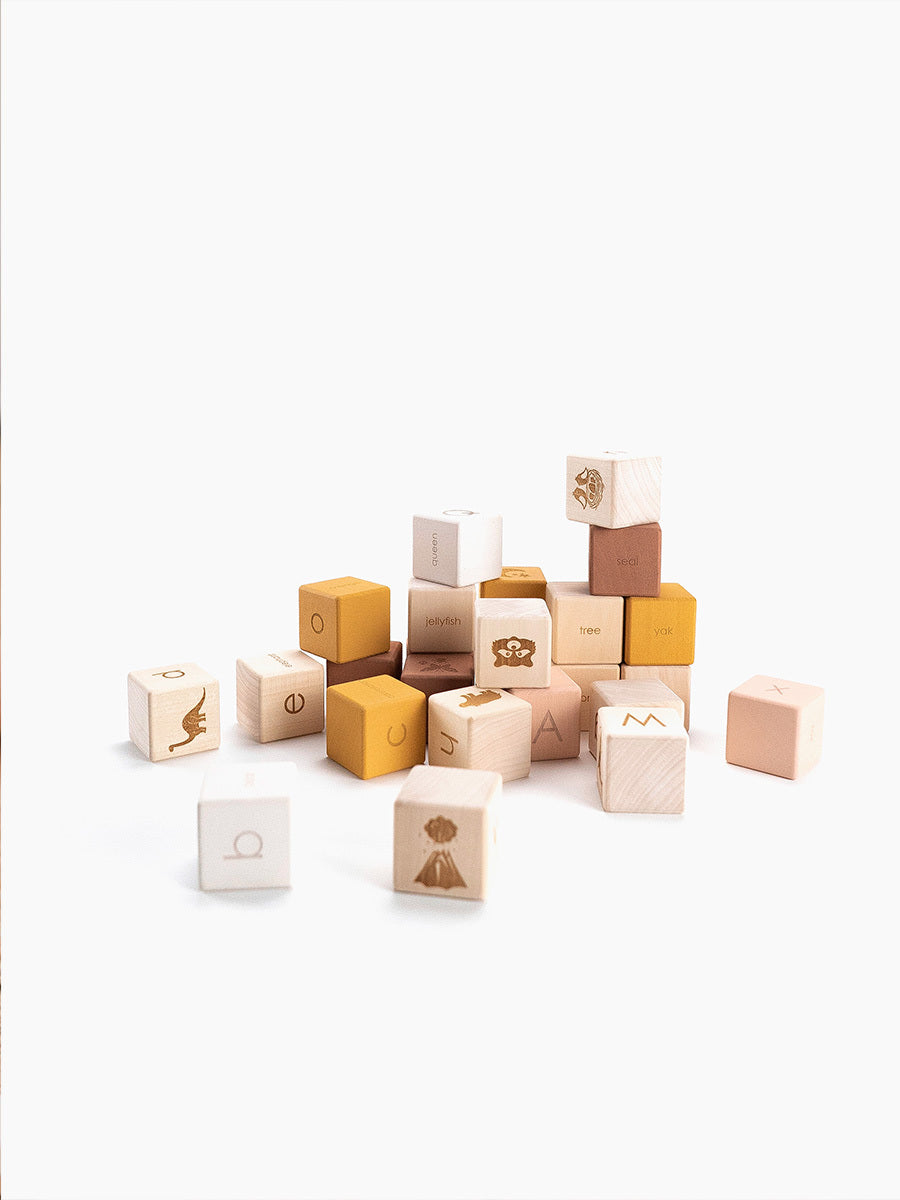 Sabo Concept Alphabet Wooden Blocks - Rose