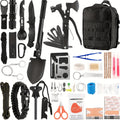 142-Piece Emergency Survival Kit with MOLLE System – Outdoor Gear Set with Axe, Folding Shovel, Knife & Lantern for Camping, Hiking, Hunting & Adventure