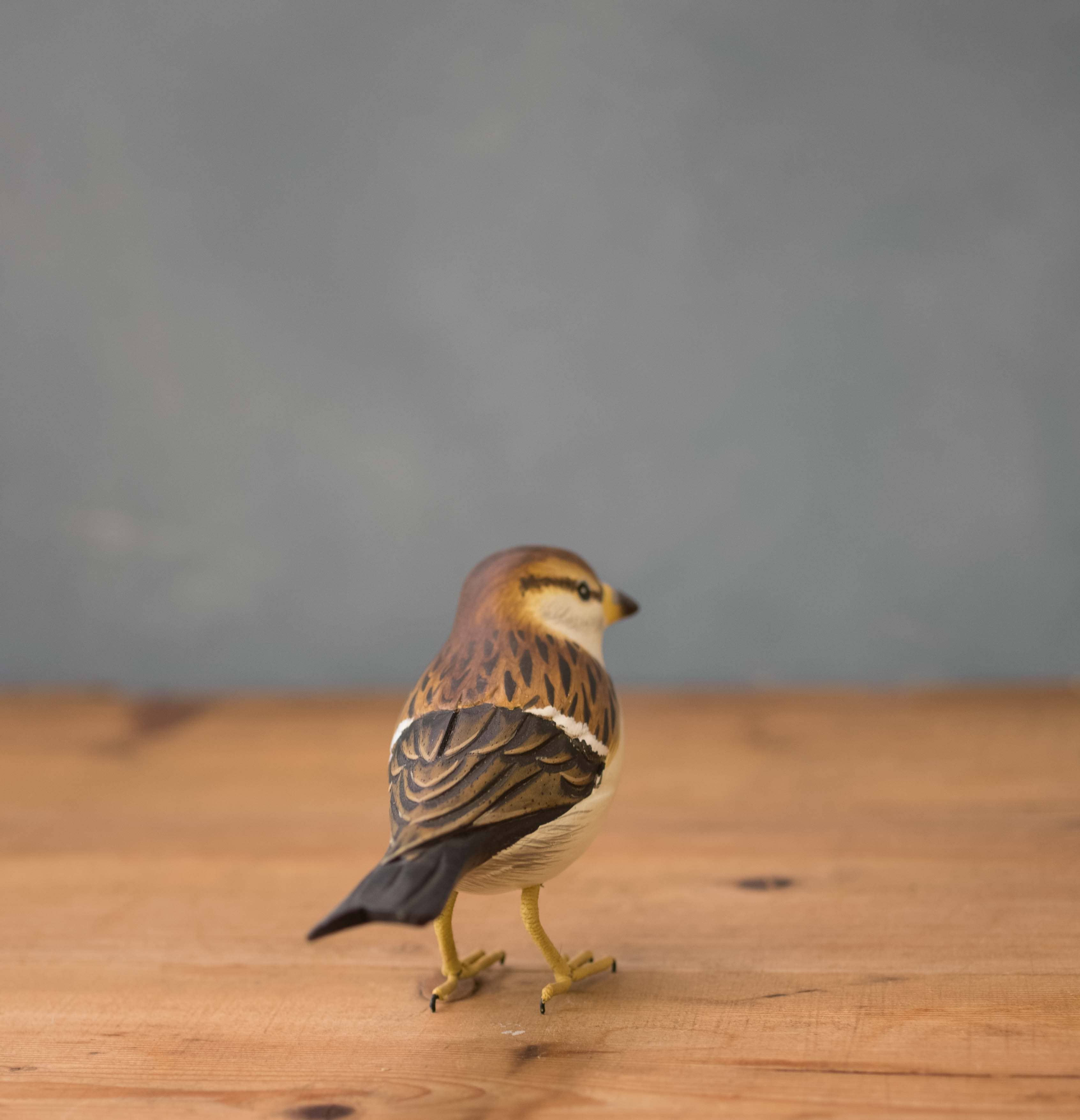 Hand Carved Ornament - Sparrow Bird - 3.5"H