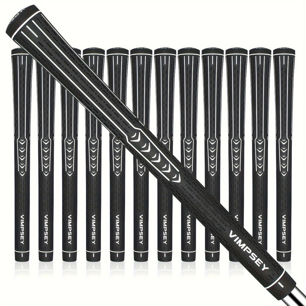 13-Piece Golf Grip Set Standard & Midsize - Rubber Non-Slip Golf Club Grips for Men Women, All Weather Control, Available in White Blue Red Silver | Replacement Golf Grips for Irons Drivers Putters