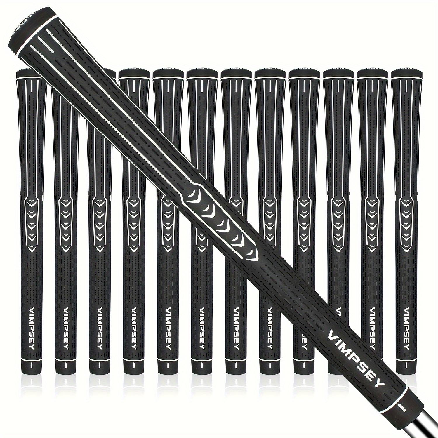 13-Piece Golf Grip Set Standard & Midsize - Rubber Non-Slip Golf Club Grips for Men Women, All Weather Control, Available in White Blue Red Silver | Replacement Golf Grips for Irons Drivers Putters