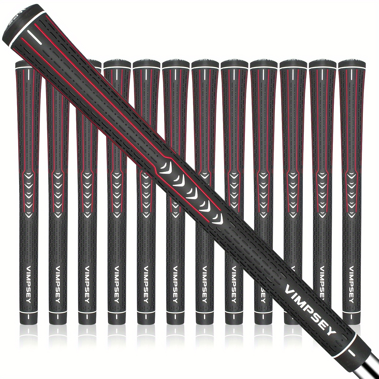 13-Piece Golf Grip Set Standard & Midsize - Rubber Non-Slip Golf Club Grips for Men Women, All Weather Control, Available in White Blue Red Silver | Replacement Golf Grips for Irons Drivers Putters