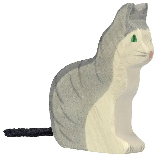 Holztiger Sitting Gray Cat