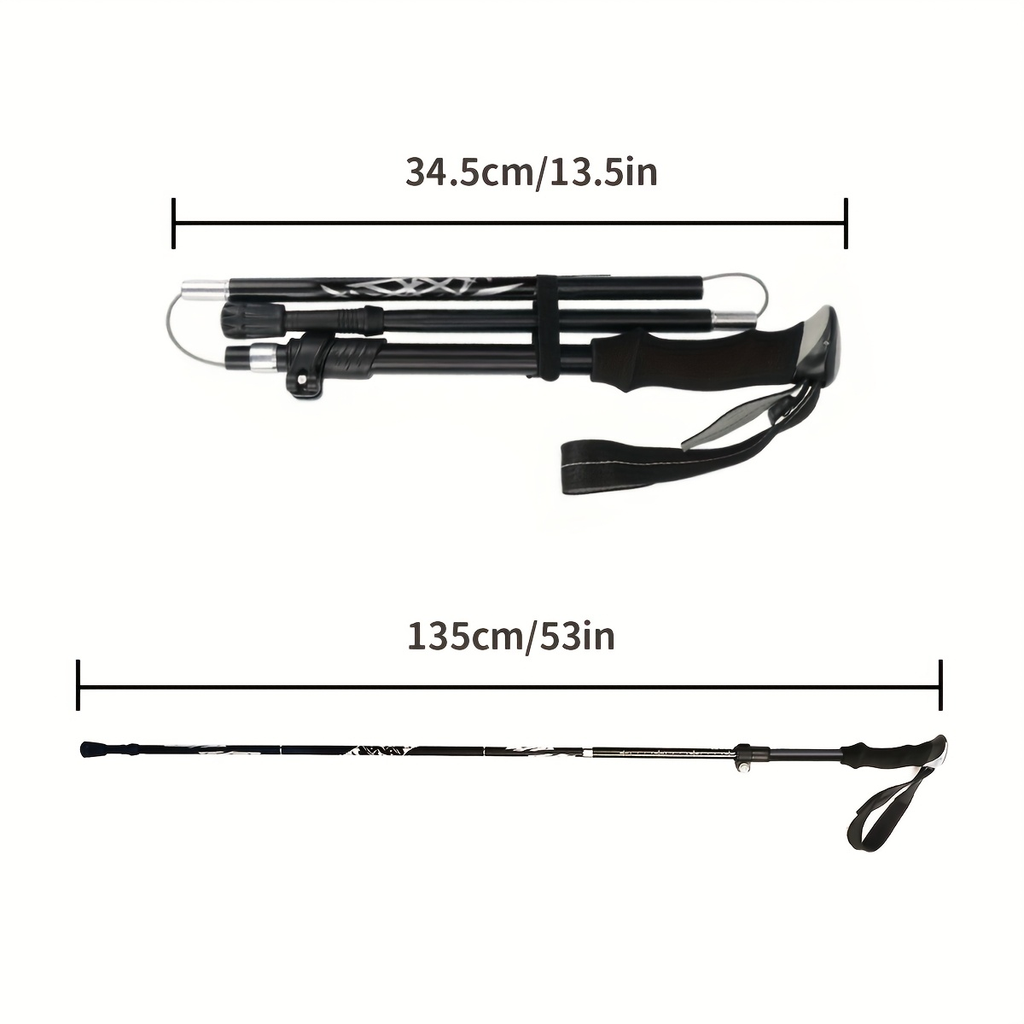Aluminum Trekking Poles Set of 2 – Lightweight Quick-Lock Foldable Hiking Sticks with Ergonomic Non-Slip Grips, Rubber Tips & Carrying Case for Men & Women, Camping & Travel