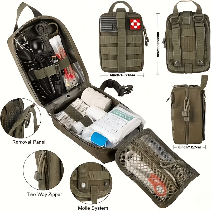 258-Piece Professional Survival Kit with Fire Starter Compass Multi-Tool for Men Camping Hiking Outdoor Exploration Emergency Preparedness Gift