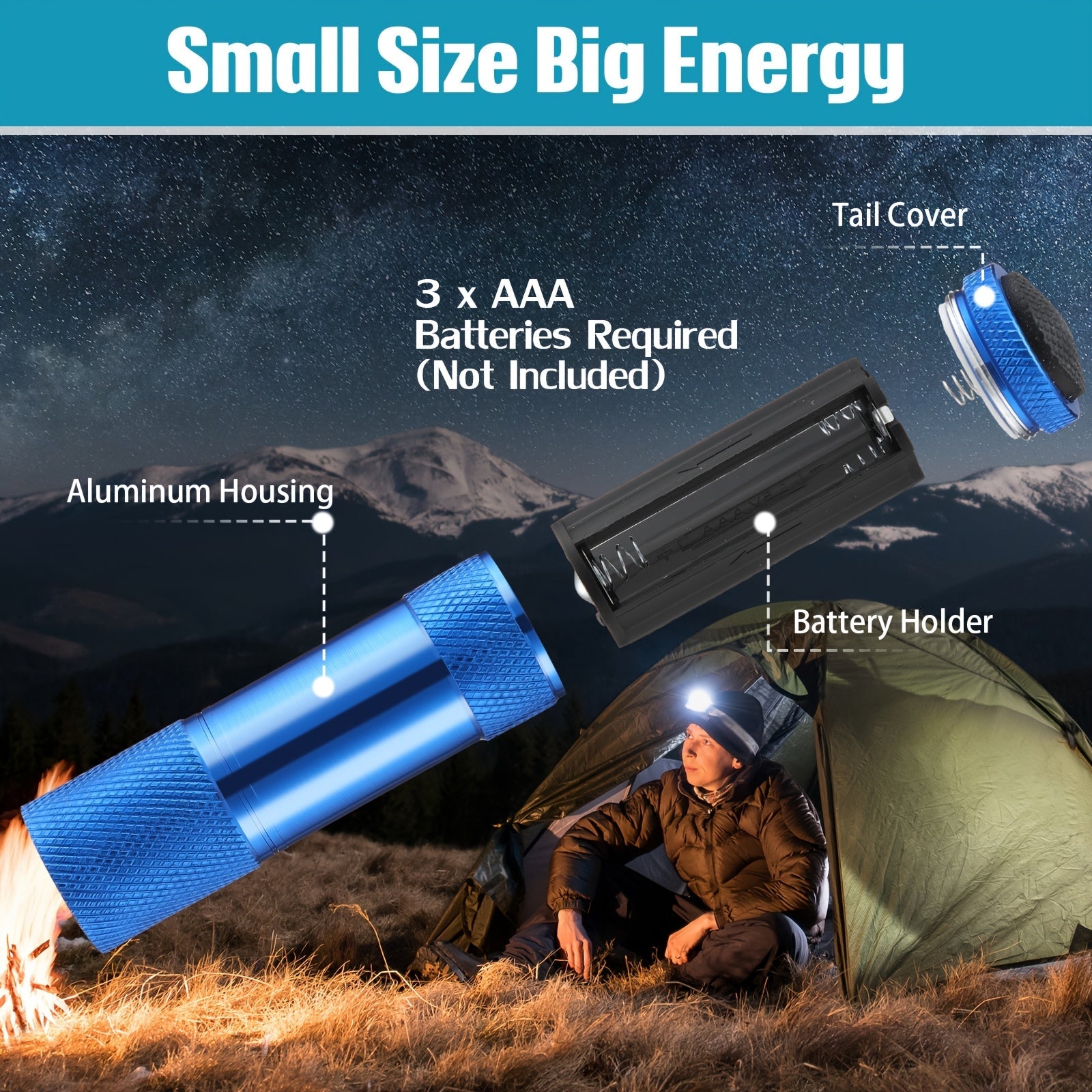 Mini Flashlights Bulk 48 Pack – Bright Aluminum Handheld LED Flashlight with Lanyard, Small Pocket Torch for Party Favors, Emergency, Hurricane, Night Reading, Camping & Hiking (Classic Color)