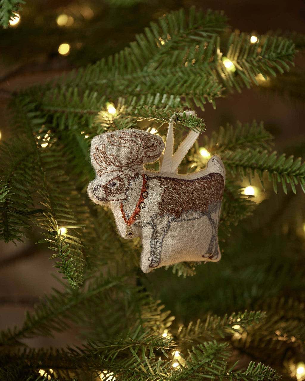 Coral & Tusk Reindeer with Bells Ornament