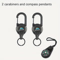 Tactical Retractable Keychain 2-Pack – Heavy Duty 23-Inch Steel Wire Rope with Lanyard, Multi-Tool Badge Holder & ID Clip for Camping, Hiking, Fishing & Everyday Carry (4 Colors)