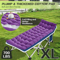 XXL Folding Camping Cot with Mattress - Extra Wide 27" & 32" Heavy Duty Sleeping Cot for Adults, 1200D Oxford Portable Camp Bed with Carry Bag | Outdoor Hiking Backpacking Guest Bed