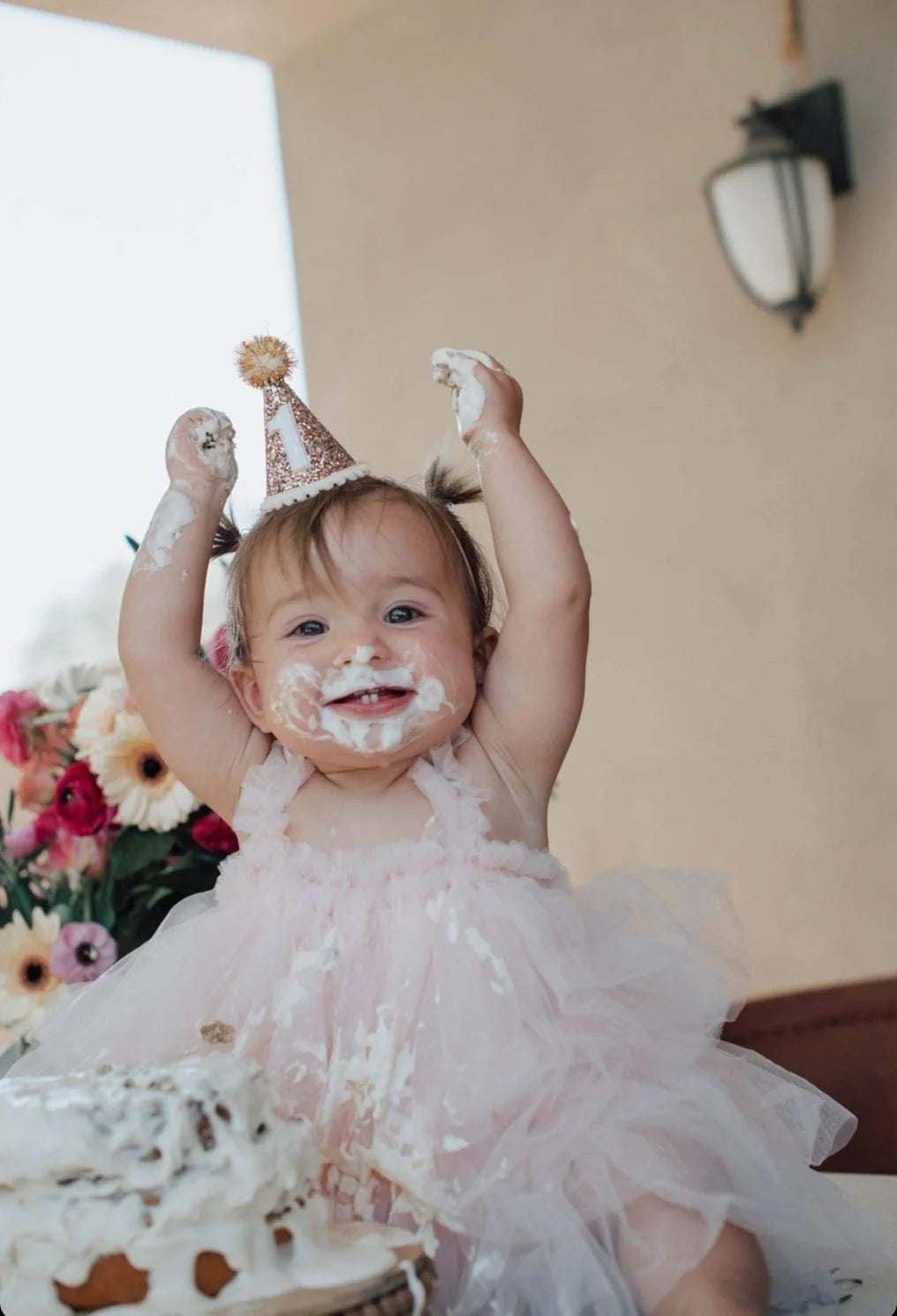 Party Hat - Confetti Glitter with Gold Pom