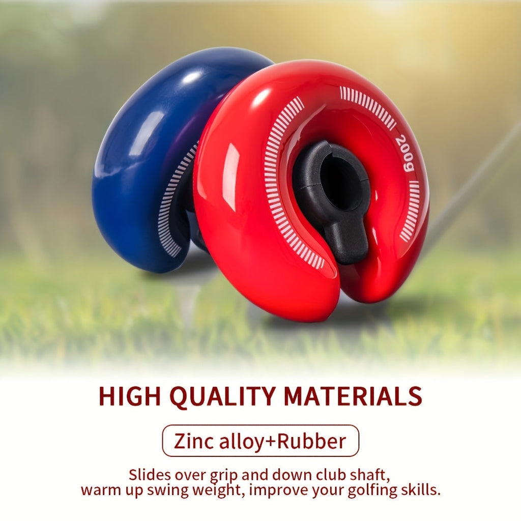 Golf Swing Weight Ring 8oz Weighted Club Trainer for Muscle Memory Distance Training Swing Speed Warm-Up Fits Most Golf Clubs Red Black