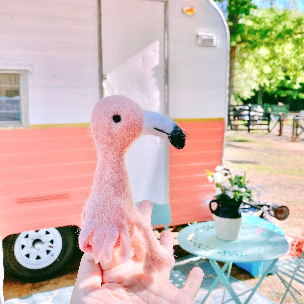Felt Finger Puppet: Flamingo