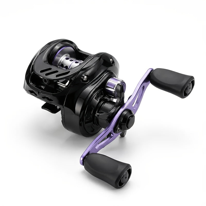 Baitcasting Reel 7.2:1 High-Speed Gear Ratio, 5+1 Ball Bearings 17.64LB Max Drag, Lightweight Freshwater Saltwater Bass Fishing Reel, Left & Right Hand Retrieve, Black Purple