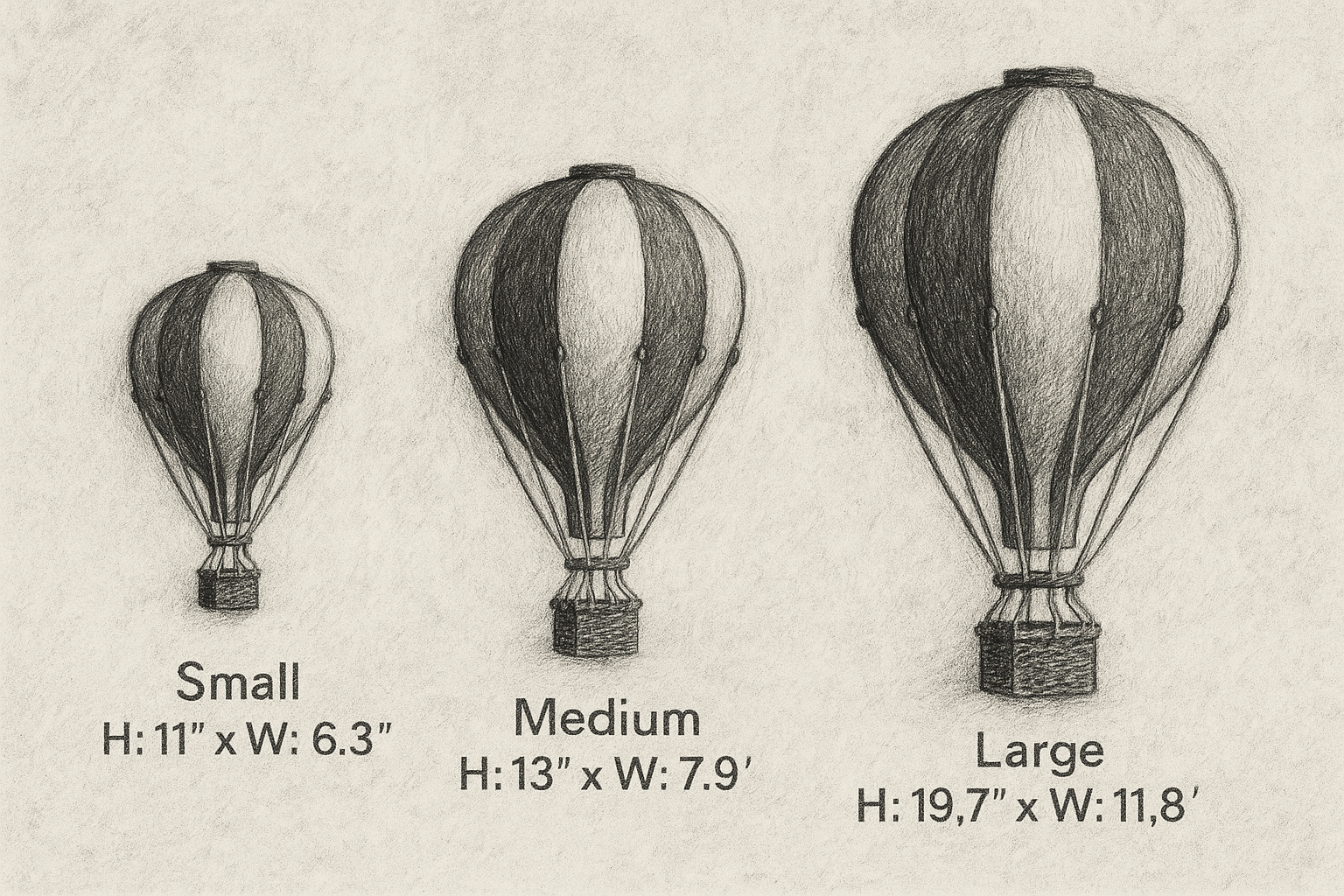 Hot Air Balloon - Light Blue