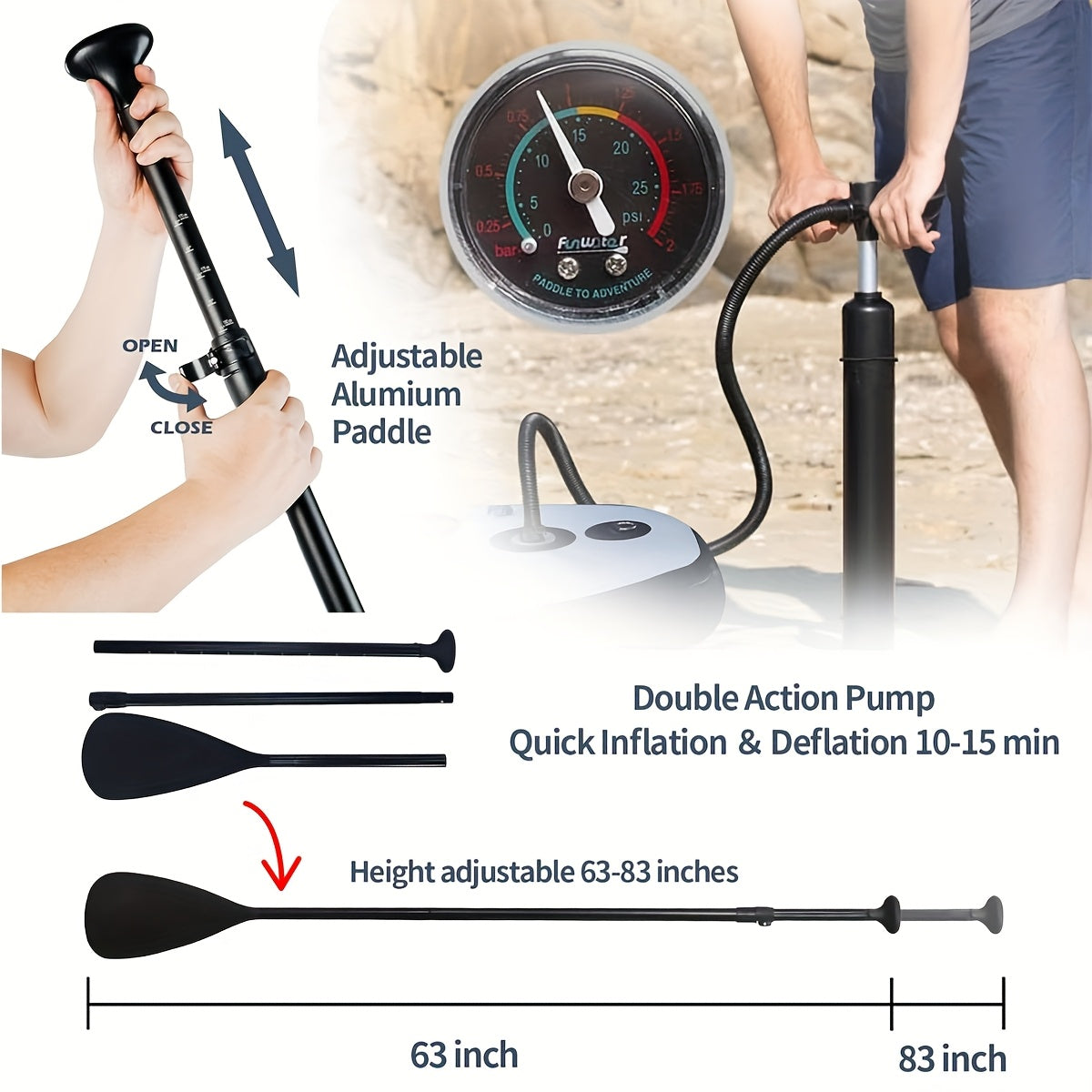 Inflatable Stand Up Paddle Board SUP Yoga Board 124'' x 31'' Wide Stance Non-Slip Deck with Paddle Pump Leash Carry Bag for Teens Adults Beginners