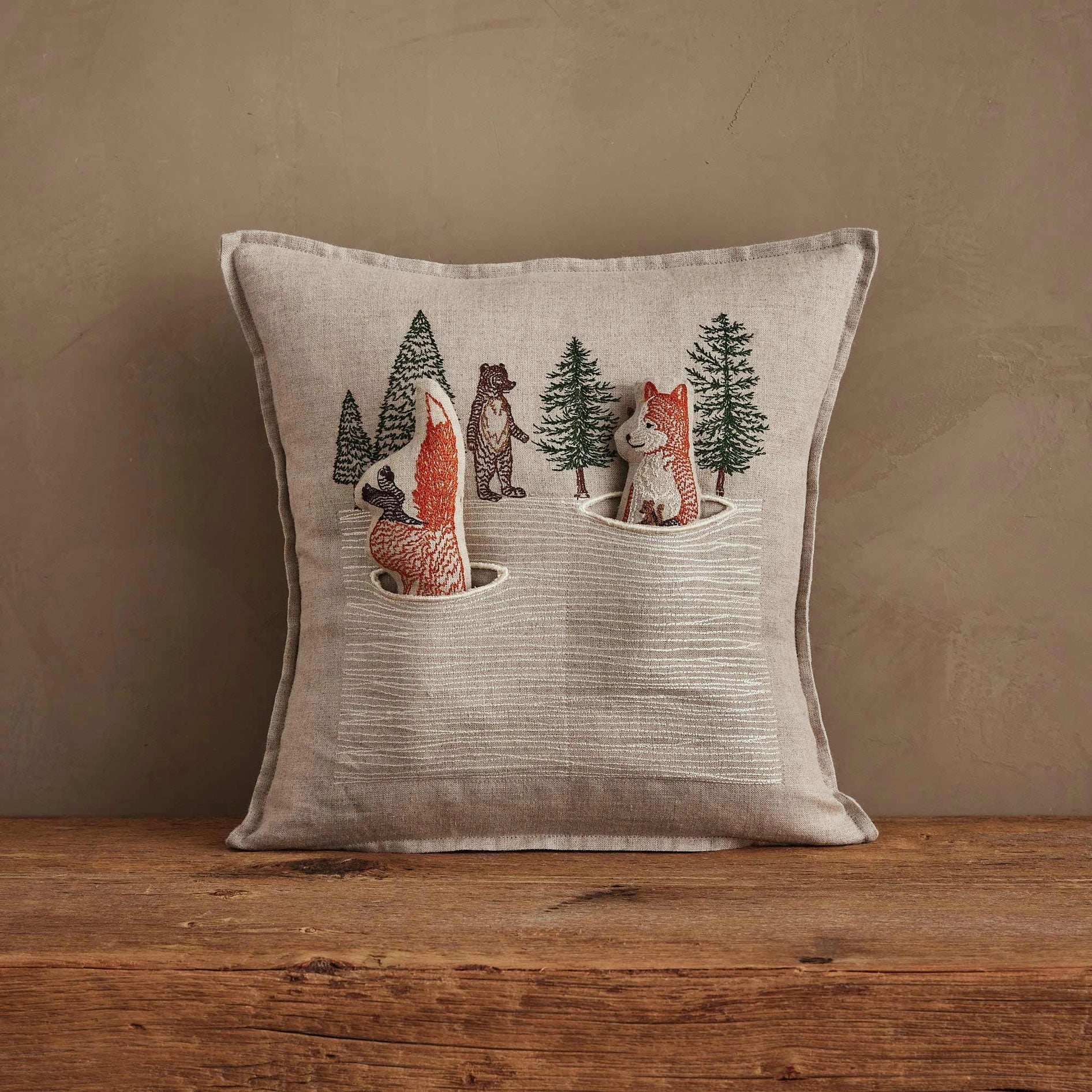 Coral & Tusk Winter Foxes Pocket Pillow