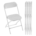 Commercial Folding Chairs Stackable – 350lb Heavy Duty Steel Frame, Weather Resistant Plastic, Indoor & Outdoor Event Seating – White or Black, 4 to 20 Pack for Weddings & Parties