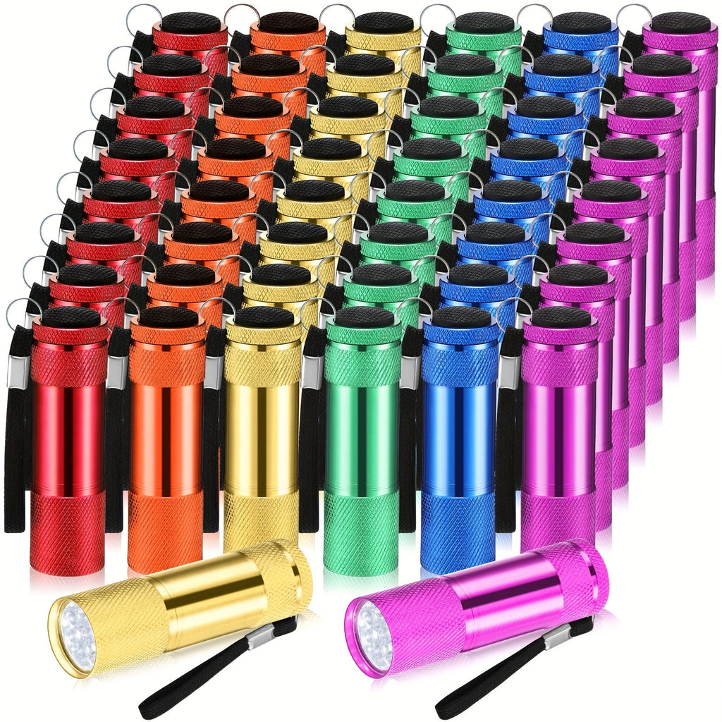 Mini Flashlights Bulk 48 Pack – Bright Aluminum Handheld LED Flashlight with Lanyard, Small Pocket Torch for Party Favors, Emergency, Hurricane, Night Reading, Camping & Hiking (Classic Color)