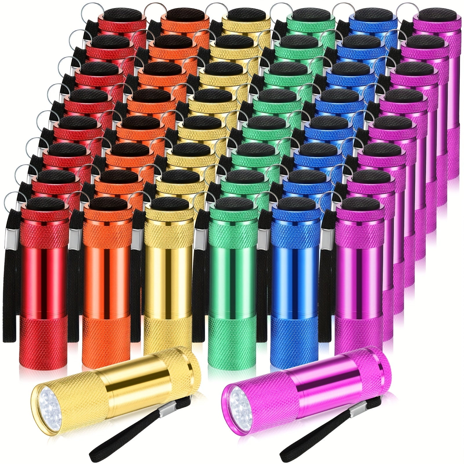 Mini Flashlights Bulk 48 Pack – Bright Aluminum Handheld LED Flashlight with Lanyard, Small Pocket Torch for Party Favors, Emergency, Hurricane, Night Reading, Camping & Hiking (Classic Color)