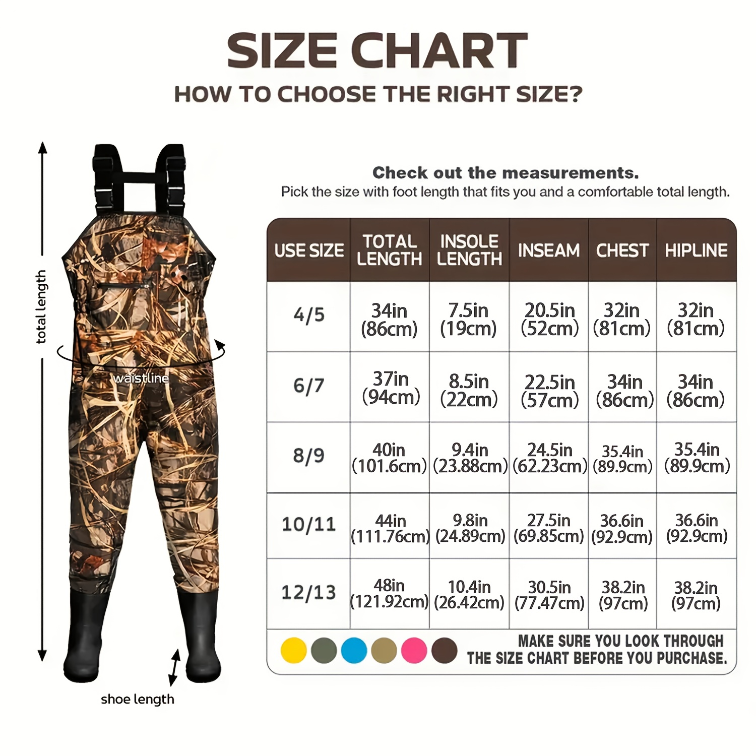 Kids Chest Waders Waterproof with Attached Boots - Youth Nylon Fishing & Hunting Waders, Cartoon Stripe Design, Lock Closure, Ages 4-13, Christmas & Easter Gift for Boys & Girls