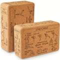 Cork Yoga Blocks 2 Pack – High-Density Non-Slip Cork Yoga Brick Set for Support, Balance & Flexibility, Suitable for Beginners & Advanced Yogis, Pilates & Stretching Aid