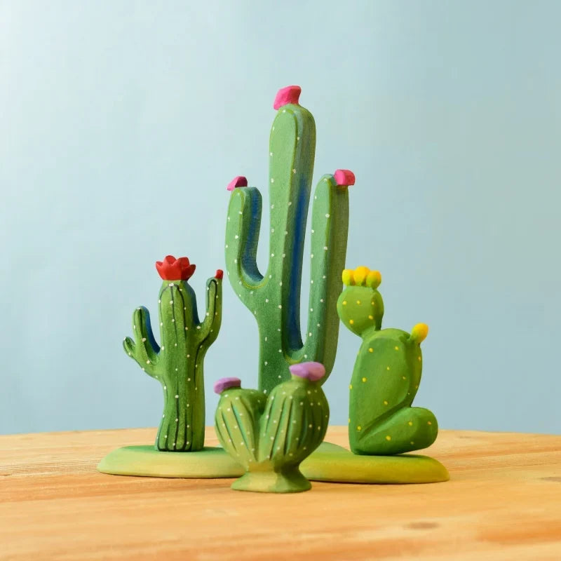 Bumbu Handmade Wooden Cacti Set