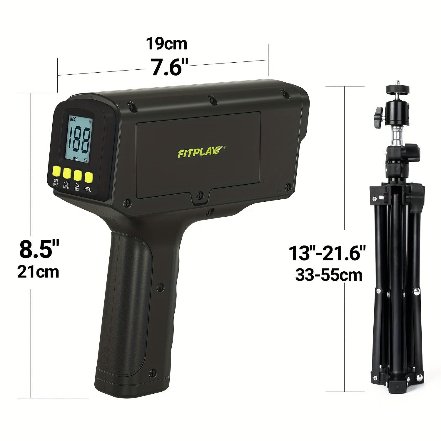 Baseball Radar Gun – LED & LCD Display, Handheld or Tripod Mount