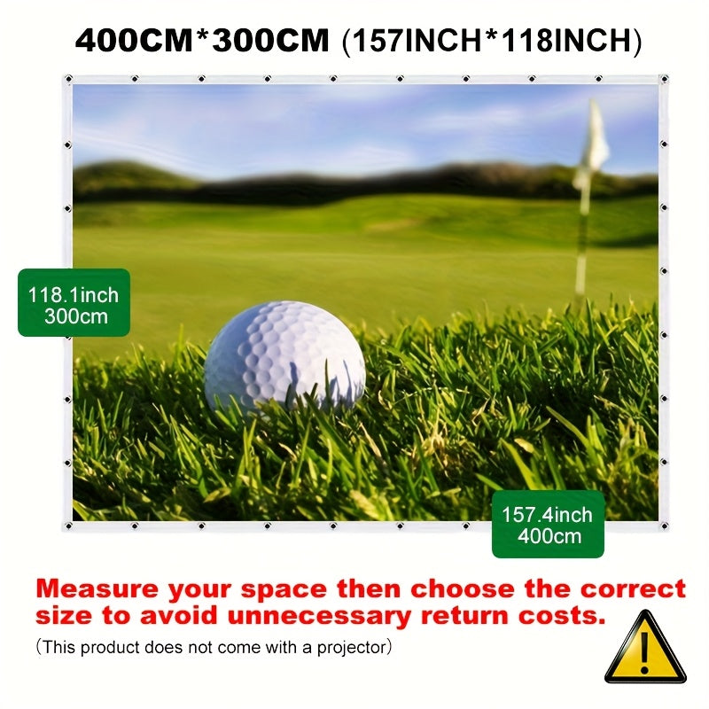 Golf Impact Screen 4K UHD – Ultra-Quiet 3D Golf Simulator Projector Screen, Wear-Resistant, Indoor Golf Training, 3 Sizes