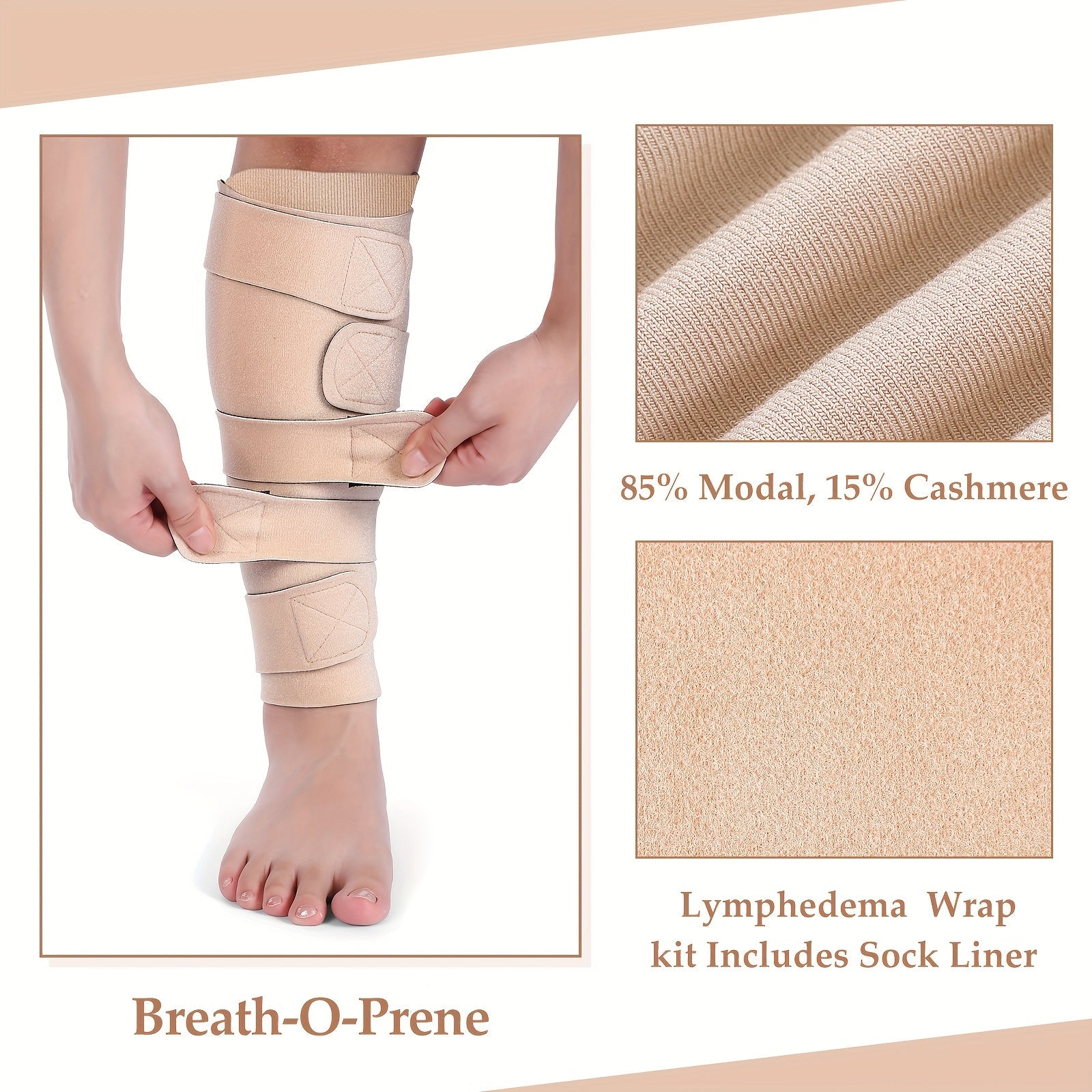 Compression Leg Wraps 3 Pairs - Adjustable Lower Leg Wrap for Lymphedema, Shin Splints & Calf Support, Breathable Non-Slip Compression Bandage for Men Women, Swelling Relief Leg Sleeve Wrap Set