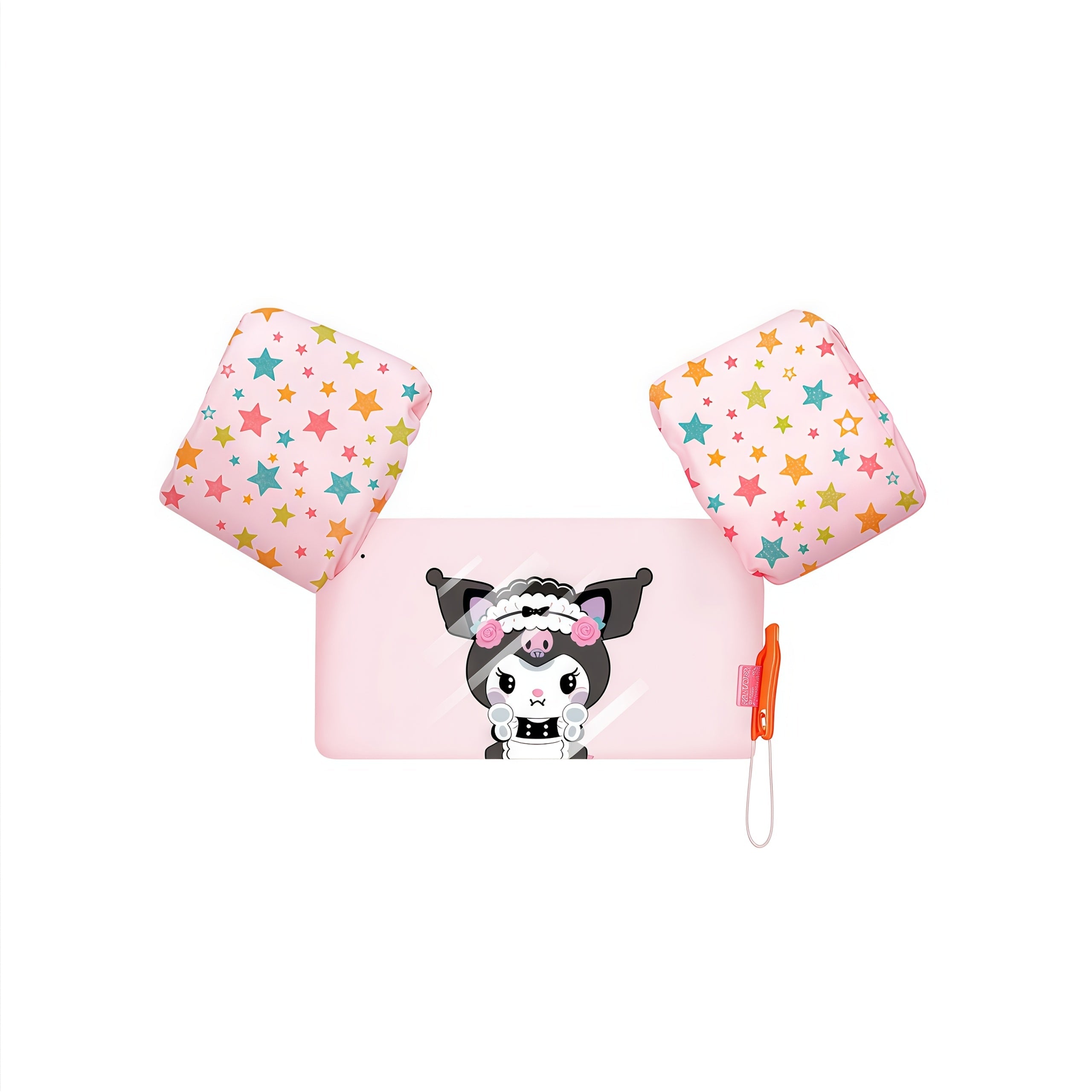 Kids Swim Vest Toddler Arm Floaties Cute Cartoon Print Adjustable Straps Nylon 20-66lbs Ages 2-9 for Pool Beach Learning to Swim