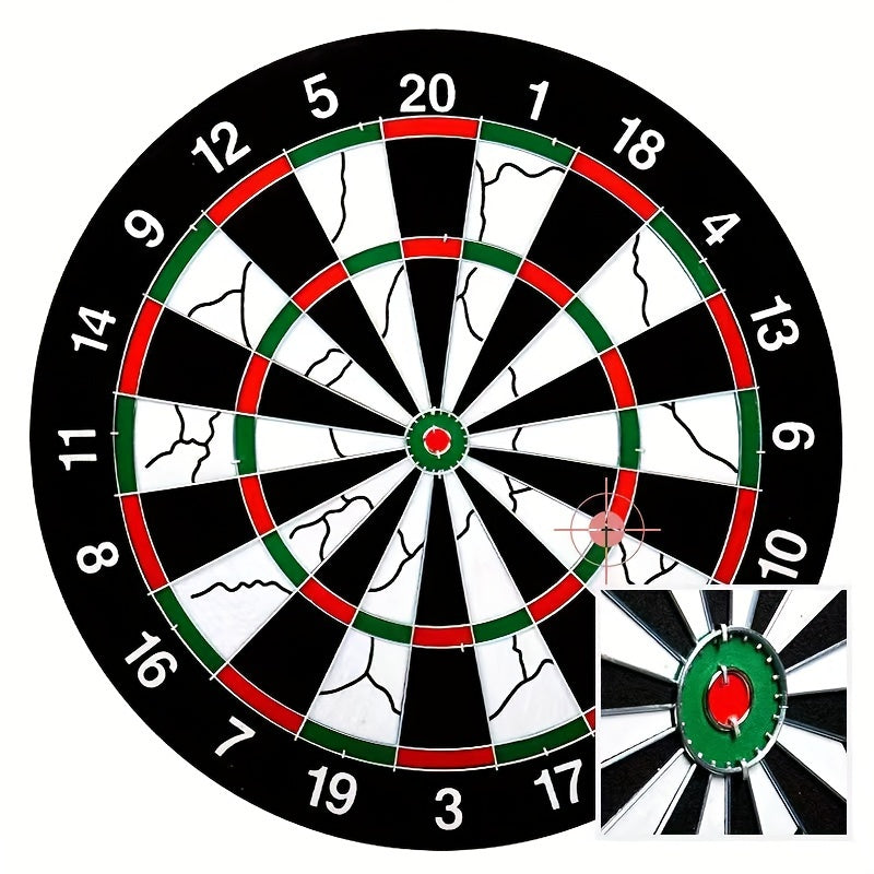 Dartboard Set with 6 Steel Tip Darts – 17 Inch Hanging Dart Board for Indoor Game Room, Holiday Party, Family Fun Night