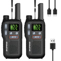 Long Range Walkie Talkies for Adults, BAOFENG 22 FRS Channels LCD Display VOX Hands-Free, USB-C Rechargeable Li-ion Battery, 2-3 Mile Range, for Hiking Camping Family Outdoor Emergency