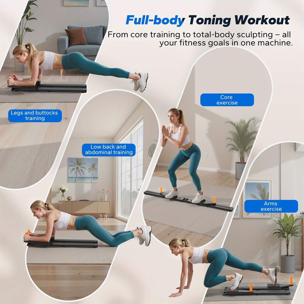 Multifunctional Ab Trainer Pilates Board – Detachable Anti-Slip Quiet Design, Portable Pilates Reformer for Core Workouts & Home Fitness for Women