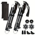 Aluminum Trekking Poles Set of 2 – Lightweight Quick-Lock Foldable Hiking Sticks with Ergonomic Non-Slip Grips, Rubber Tips & Carrying Case for Men & Women, Camping & Travel