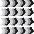 Bulk Moisture-Wicking Ankle Socks 100 Pairs Unisex Men Women Casual Sports Gym Socks Black White Gray One Size Fits Most