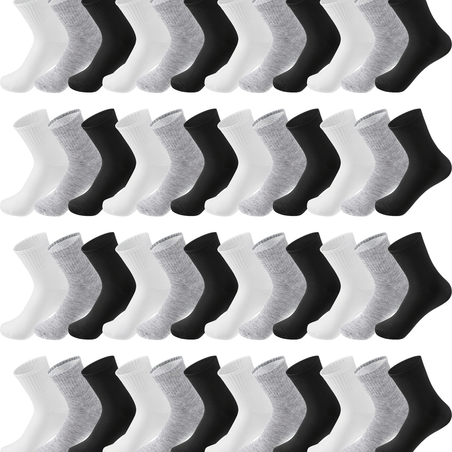 Bulk Moisture-Wicking Ankle Socks 100 Pairs Unisex Men Women Casual Sports Gym Socks Black White Gray One Size Fits Most